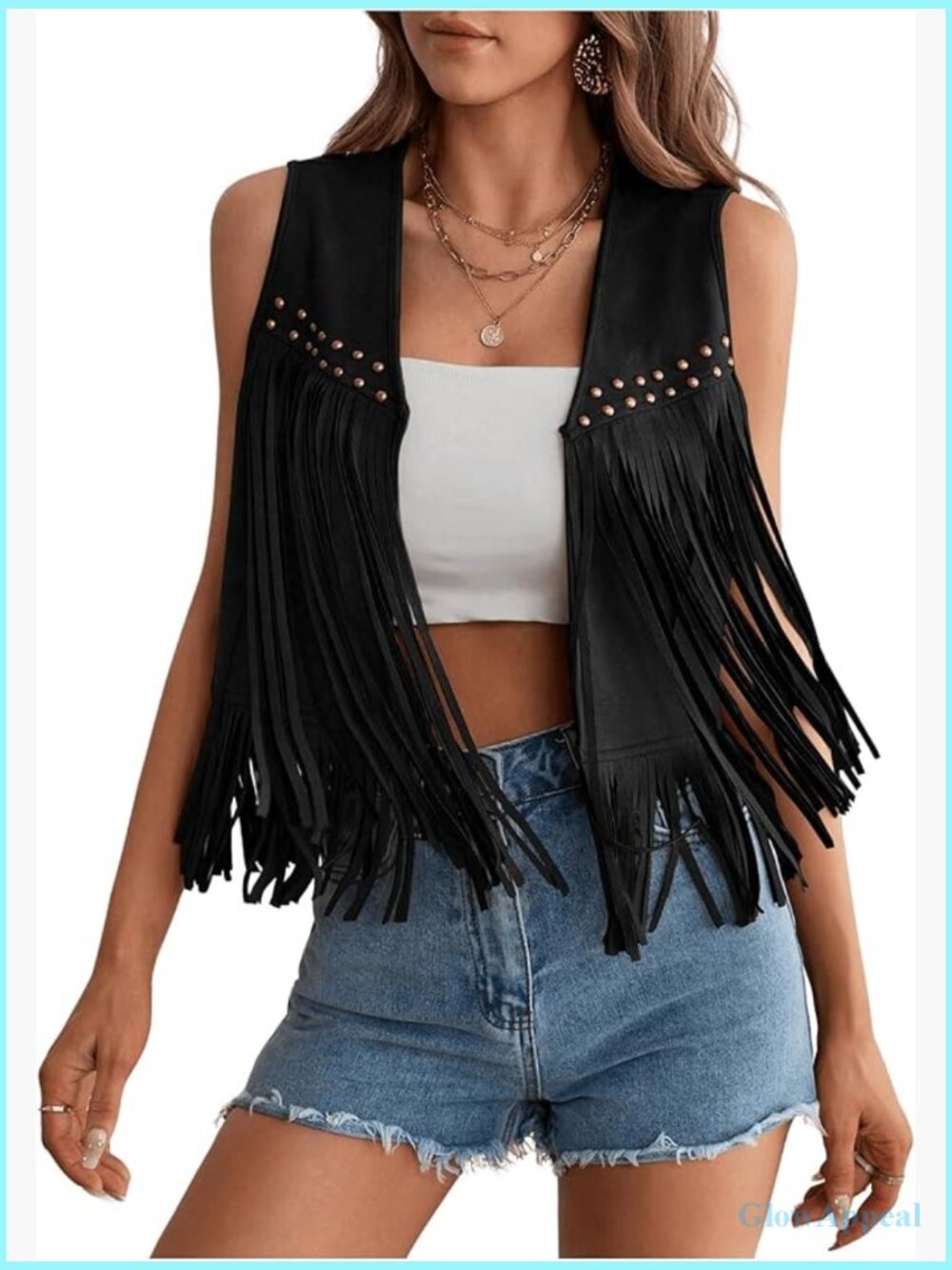 Sleeveless Fringe Vest Suede Hippie Cowgirl Western Country Concert Jacket